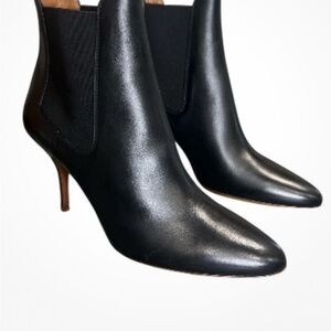 POLO RALPH LAUREN Black ‘VACHETTA’ WomensCalfskin Leather Ankle Boots -Sz 9 NEW